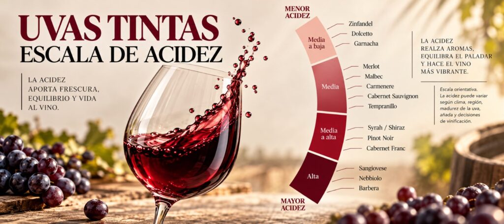 La acidez en los vinos tintos: el equilibrio invisible que define su personalidad